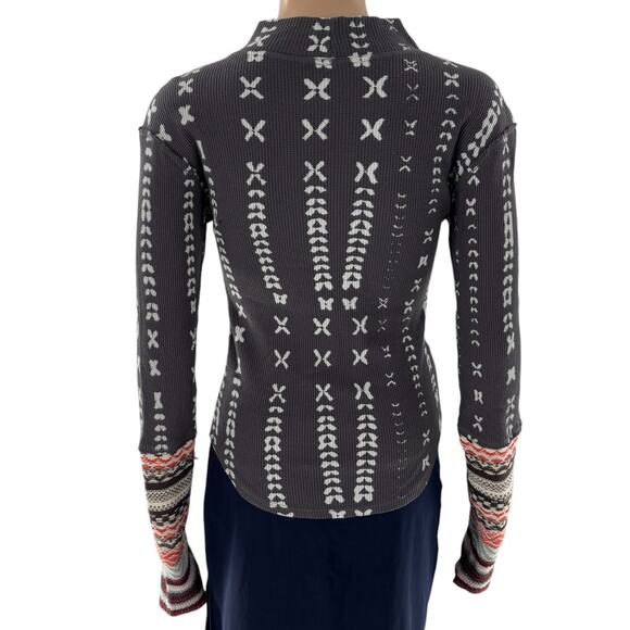 Free People Charcoal Gray Wonderful Swit Mockneck Thermal Top - Picture 9 of 12
